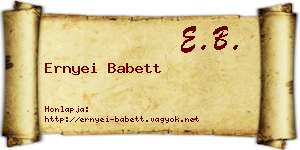 Ernyei Babett névjegykártya